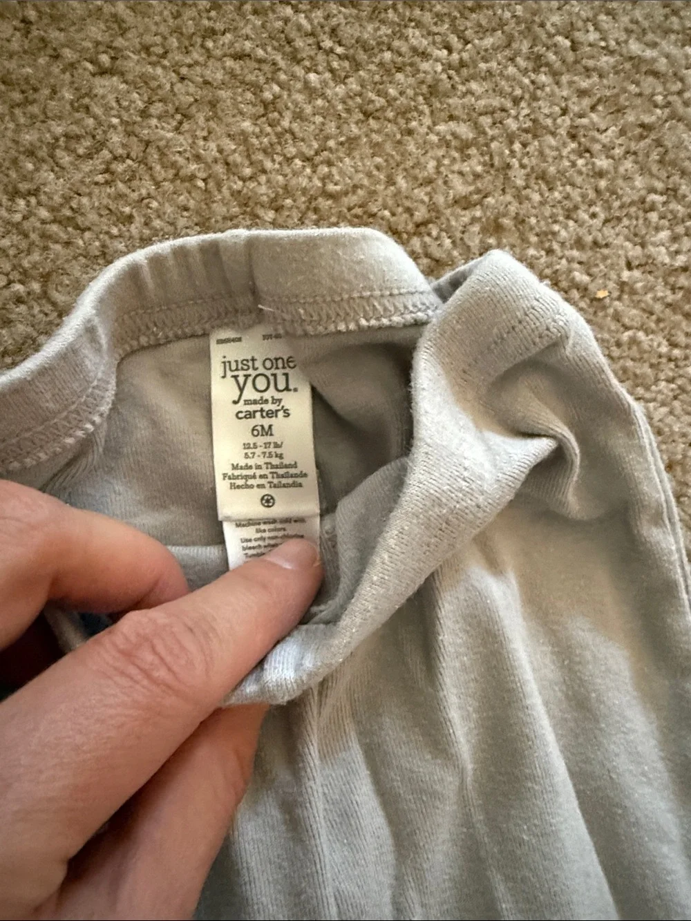 Carter's Light Gray Footed Baby Pants